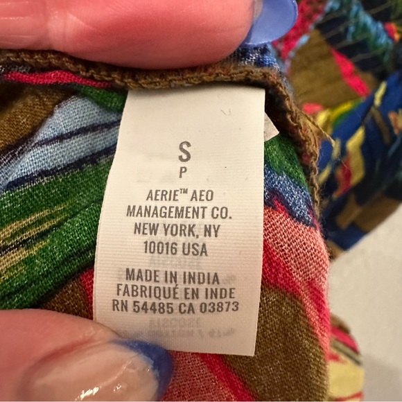 Aerie Tropical Floral Smocked Strapless Ruffle Midi Dress - Picture 7 of 10